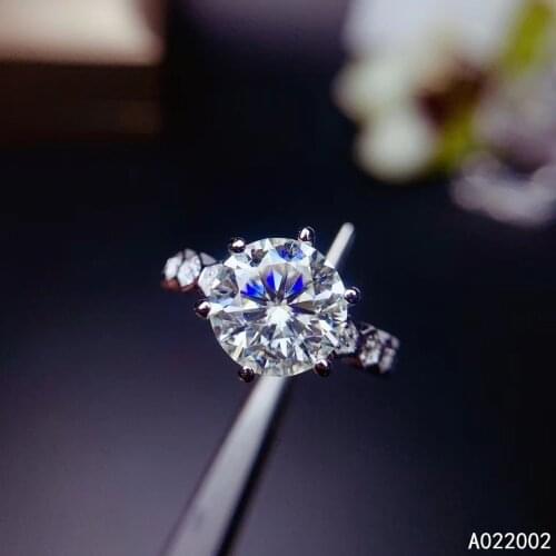 KJJEAXCMY fine jewelry 925 sterling silver inlaid Mosang Diamond gemstone ladies ring classic support detection