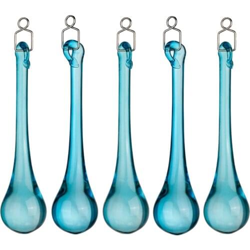 H&D Sky Blue Chandelier Crystals Waterdrop Prisms Window Decor DIY Parts 80MM,Pack of 10pcs,Lamp Lighting Hanging Parts