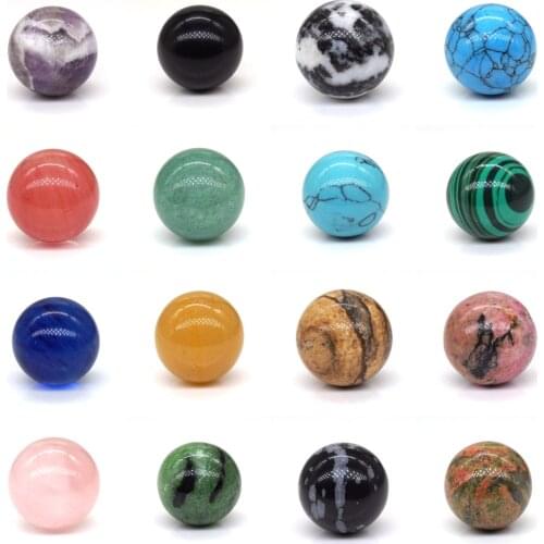18mm Natural Stone Beads Healing Crystals Chakra Ball Round Sphere For Jewelry Making Bulk Gemstone Accessories Wholesale 1PC