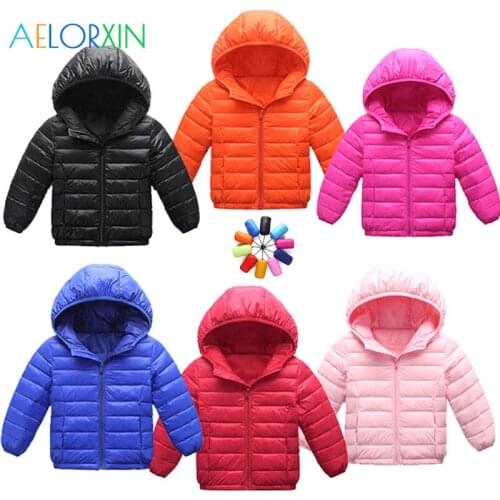 11.11 Colorful Light White Duck Down Children Jacket Outerwear Boy And Girl Autumn Warm Down Hooded Coat Teenage Parka Kids