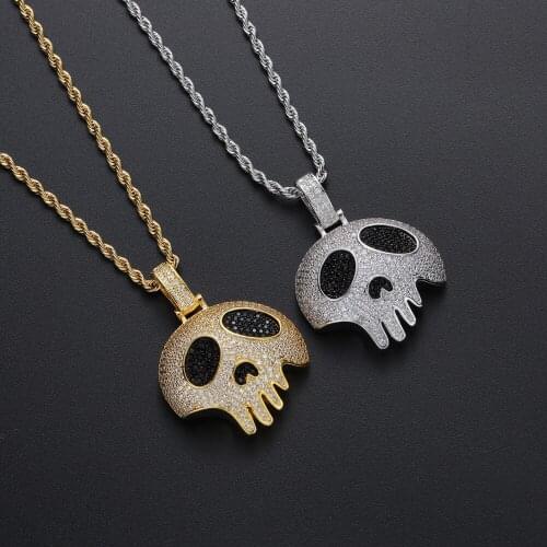 Hotsales Prong Setting Bling Bling Zircon Necklace Brass CZ Pendants Men Hip Hop Jewelry CN379