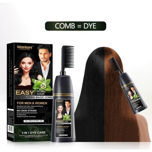 Magic Hair Comb Dye Cream Natural Organic Plant Extract Hair Color Cream 100% Cover White Hair Easy to Hair Coloring At Home