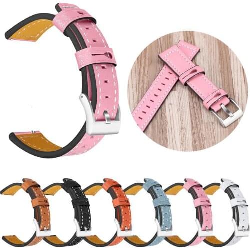 Soft Leather Watch Belt 20mm 22mm Galaxy Fit Strap 42mm 46mm New Ремешок Для Часов Amazfit Bip For Gear S3 Frontier Pin Buckle