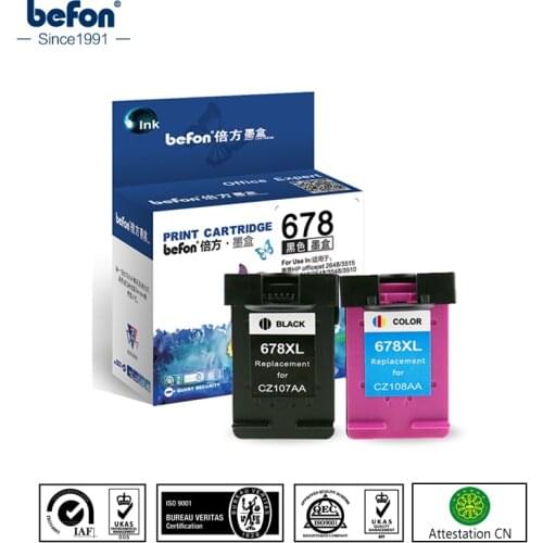 Befon 678 Ink Cartridge Set Compatible for HP 678 XL Ink Cartridge for Deskjet 2515 3515 1018 1518 2548 3548 4518 2648 Printer