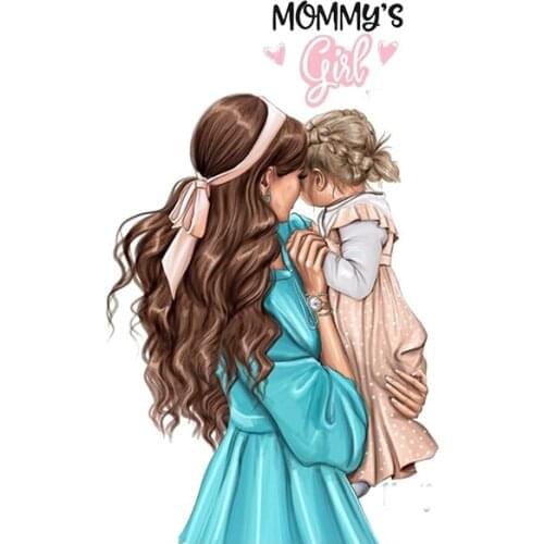 Mom Mys Girl Iron On Stickers Cute Dog Patches For Clothing Watercolors DIY Washable Appliqued For Clothes Heat Transfers