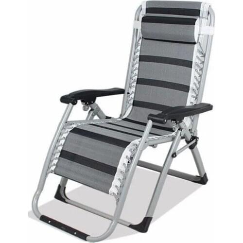 Oversized Zero Gravity Lounge Chair, Padded Patio Chair Holder, Folding Reclining Lawn Chair with Headrest 178x66x98 cm