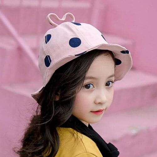 2-8 Years Old Autumn Child Bucket Fishing Hats Childen Embroidery Dot Print Corduroy Boys Girls Autumn And Spring Fisherman Hat