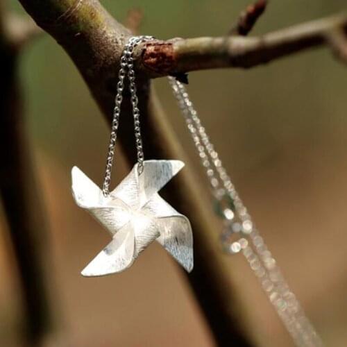 Sasusp Fashion Silver Color Windmill Charm Necklaces for Women Girls Choker 2021 Wedding Party Jewelry Accessories Gifts