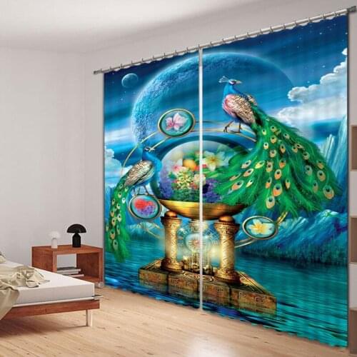 Customized Lavender Luxury 3D Blackout Window Curtain Drapes For Living room Bed room Hotel Wall Tapestry Cortinas