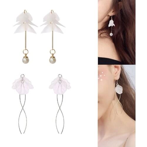 2020New 60Pcs White Flower Petal Button for DIY Jewelry Earring or Necklace Pendants Accessories ZM16-ZM24