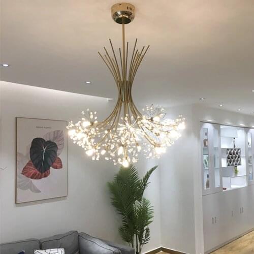Luxury LED Chandeliers Art deco Gold Chandelier Pendant For Living room Kitchen Post Modern Bedroom Crystal Lighting lampadario