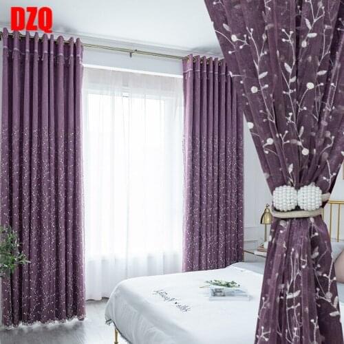 Nordic Style Curtains for Living Room Bedroom Solid Color Cloth Yarn Integrated Net Red Curtains Finished Product Customization