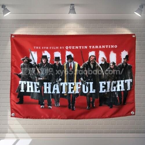 "The Hateful Eight" Classic Movies Cloth Flag Banners & Accessories Bar Billiards Hall Studio Theme Wall Hanging Decoration