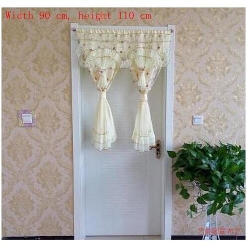 Double bedroom cloth curtain lace curtain partition porch pastoral mosquito curtain short half double changmen
