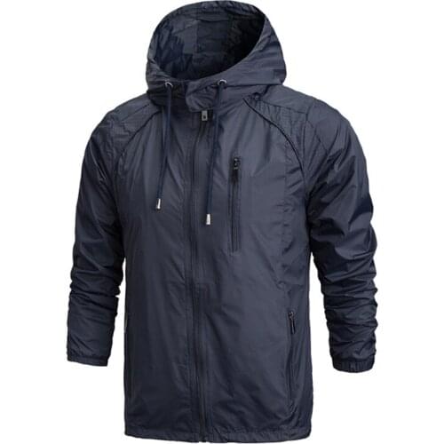 Hiking Jackets Men Windproof Thin sports Hooded coats Outdoor Camping Climbing Trekking Fishing Windbreaker Male Sportswear