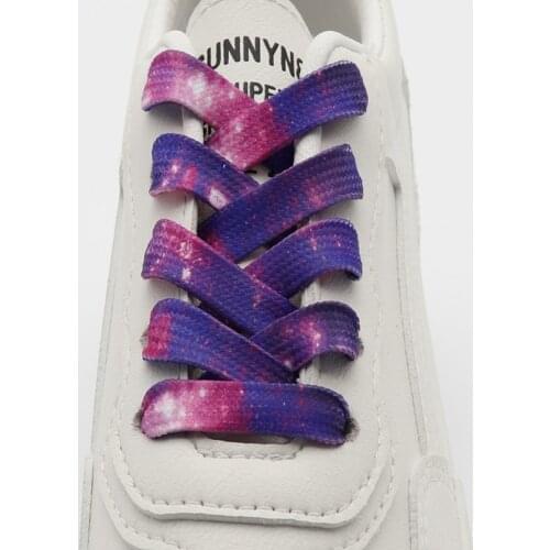 Weiou 8MM Starry Purple Laces Heat Transfer Printing Shoelace 2021 New Arrival Hot Pressing Cotton Cord For Drop-Shipping Custom