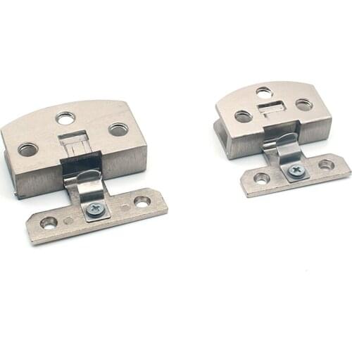2PCS 20kg Accessories Wine Cabinet Showcase Fitting Clamp Glass Door Hinge No Drilling Zinc Alloy Cupboard Hardware Cake Counter