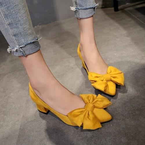 Size 35-39 Women Pumps Brand Women Shoes High Heels Sexy Bow Pointed Toe High Heels Ladies Shoes