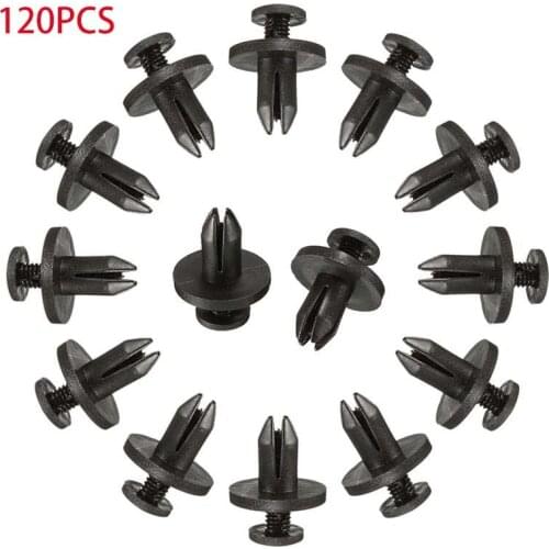 120Pcs Car Bumper Fender 6mm Hole Plastic Rivet Fastener Screw Car Fastener Clip Accessories
