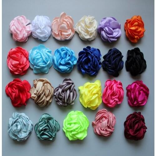 120pcs/lot 23colors Vintage Burned Eage Hair Rose Flowers For Children Accessories Artificial Fabric Flowers For Headbands