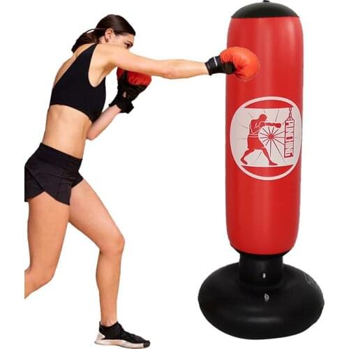 160cm Inflatable Boxing Bag Adult Children Boxing Punch Kicking Sandbag PVC Inflatable Tumbler Gym Kids Boxing Training Target