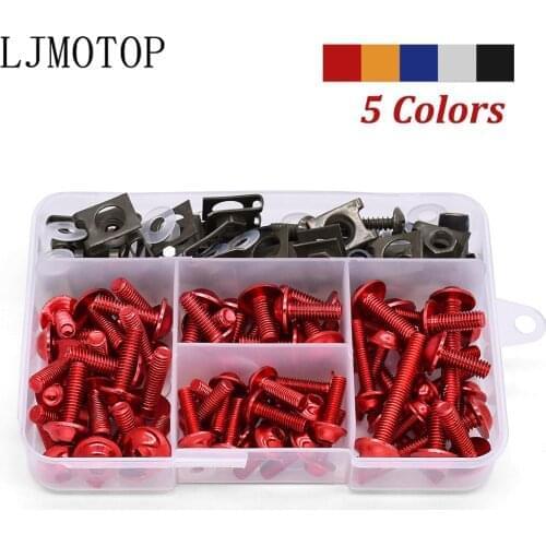 175pcs Universal M6 Motorcycle Windshield Fairing Screws Fastener Clips Body Spring Bolts Kit For Kawasaki/Suzuki/Honda/Yamaha