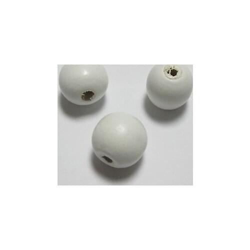 50 pcs White Round Wood Beads 16mm~Large Wooden Beads