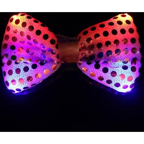 50pcs/lot Led Luminous Neck Tie Mixcolor Flashing Male/Female Fashion Bow Tie ,Party wedding Dancing Stage Glowing Tie