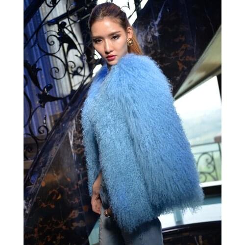AU029 New Arrival 2019 Fashion Russia Winter Warm Women Mongolia Sheep Fur Coats