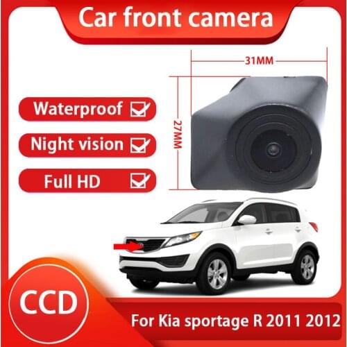 Car Front Camera For Kia sportage R 2011 2012 Full HD Waterproof High Quality CCD Night Vision Driving Safety 170° wide-angle