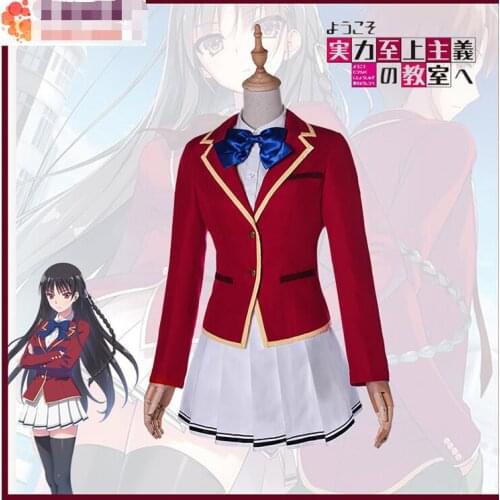 Free shipping Anime classroom of the elite Cosplay HorikitaSuzune Cos Halloween Party Full set 4in1(Shirt+jacket+pleated skirt)