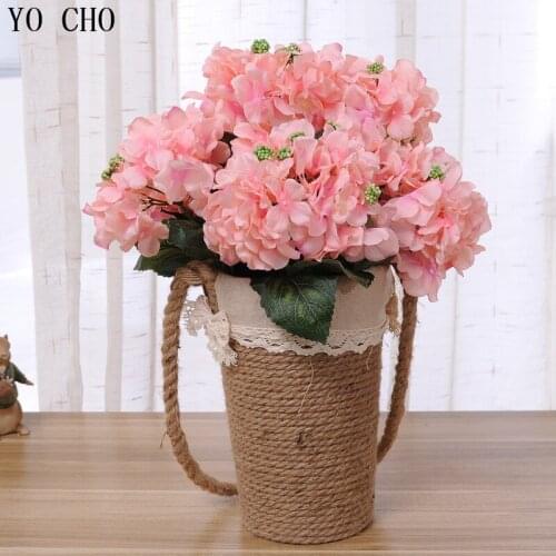 Artificial flowers hydrangea bouquet wedding flowers party decoration real touch fake flower home Wedding Decor party decoration