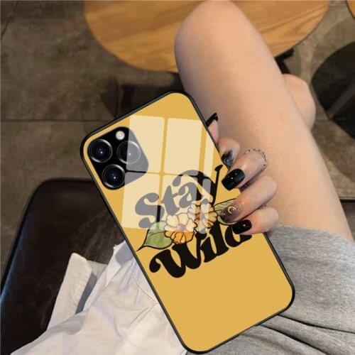 Stay Wild Phone Case Glass Phone Case For iphone 12 11 Pro Max XS XR X 8 7 Plus SE2 Case