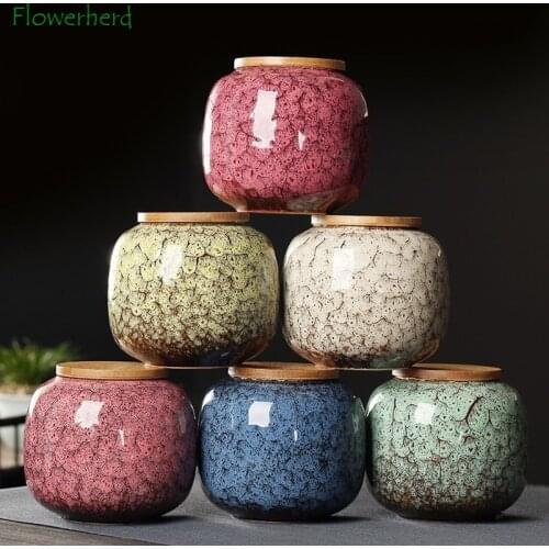 650ml Sealed Ceramic Porcelain Tea Caddy Teaware Pot Kiln To Tea Pot Household Storage Container Tea Container Ceramic Container