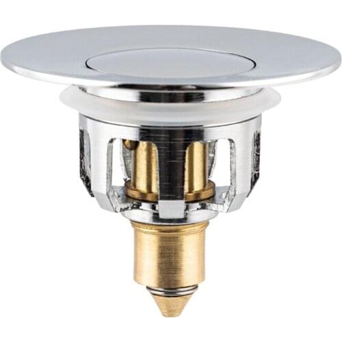 YYSD Bathroom Wash Basin Drain Filter Brass Bounce Core Kitchen Sink Strainer Hair Catcher Anti-clogging Drain Stopper