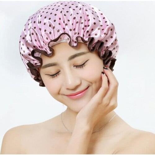 Hot Sale Waterproof Shower Cap Thicken Elastic Bath Hat Bathing Cap For Women Spa Bathing Accessory Hair Salon Bathroom Product