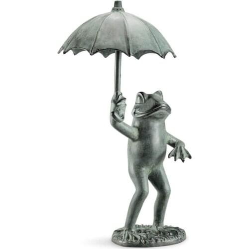 Creative Umbrella Frog Crafts Ornaments Resin Frog Umbrella Sculpture Outdoor Courtyard Home Garden Terrace Decoration Ornaments