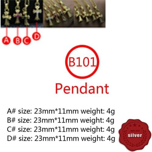 B101 S925 sterling silver pendant jewelry retro same style popular cross flower hip hop punk style gift for lover new hot