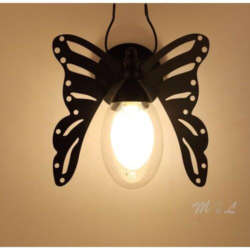 Metal Butterfly Wall Lamp Industrial Bathroom Lamp Sconce Wall Light Fixtures for Living Room Bedroom Lamp Stair lighting Deco