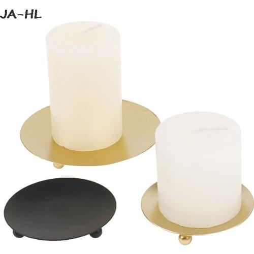 Candle Holders Pillar Metal Plate for Wedding Party Festival Candlestick Holder Art Gift Home Decoration Iron