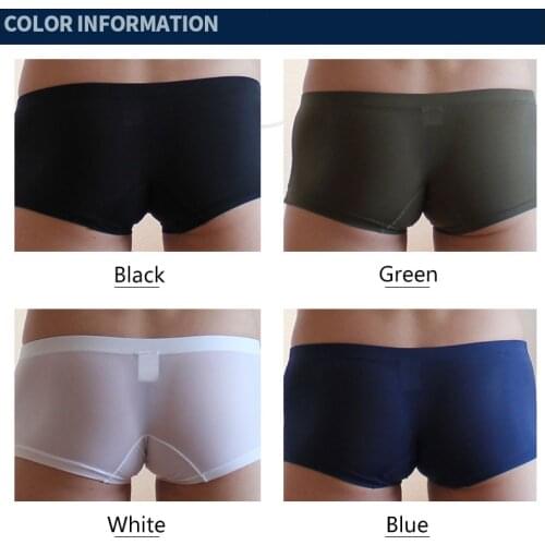 Ice Silk Men Underwear Ultra-thin Translucent Sexy Mens Panties Boxer Short Comfortable Breathable Cool Underpants