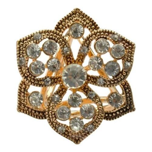 MZC Bijoux Accessories Rhinestone Silk Scarf Buckle Flower Pin Scarf Brooch Crystal Silk Scarf Turkish Jewelry Christmas Gift