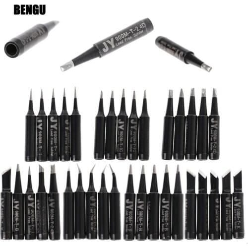 6 Pattern 5 Pcs 900M-T Copper Replacement Bevel Style Soldering Iron Solder Tip Lead-free For Hakko 936/Saike 936 852d+ 909D