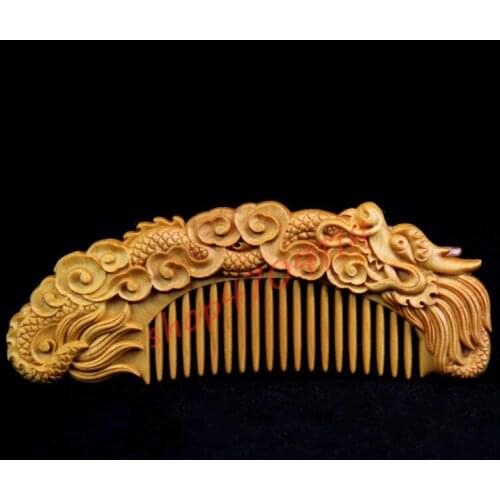 Natural cliff cypress, hand-carved solid wood comb exquisite handicraft jewelry, gifts