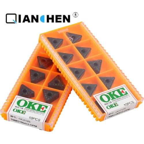 OKE 10pcs/lot High Precision High Performance High Strength CNC TNMG160412-OPM OC2125 Industry Carbide Inserts Hard Alloy