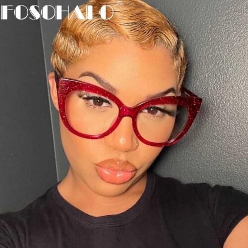 Cat Eye Glasses Frames Women 2021 Brand Design Big Frame Glsses Frame For Men Transparent Sunglasses Female Clear Lens Spectacle