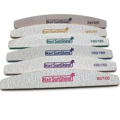 Professional Nail File 80/100/150/180 Half Moon Sandpaper Nails Sanding Blocks Grinding Polishing Manicure Care Tools 50pcs/Lot