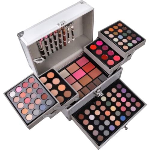 Professional Makeup Set Face Powder Matte Shimmer Eyeshadow Palette Lipstick Makeup Brushes Highlighter Bronzer Make Up Kit