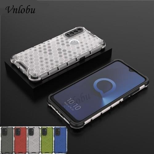 Honeycomb Armor Shockproof Case For Alcatel 1B 1S 1V 2020 Capa Airbag Anti-fall Soft Silicone Back Cover For Alcatel 1V 1B 1S