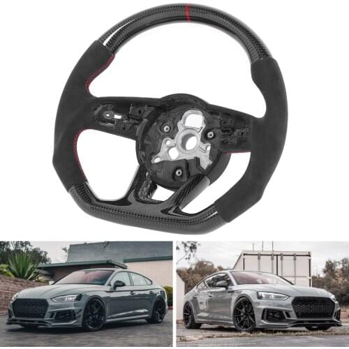 Carbon Fiber Steering Wheel Alcantara For Audi B9 A3 A4 A5 S3 S4 S5 RS3 RS4 RS5 2017